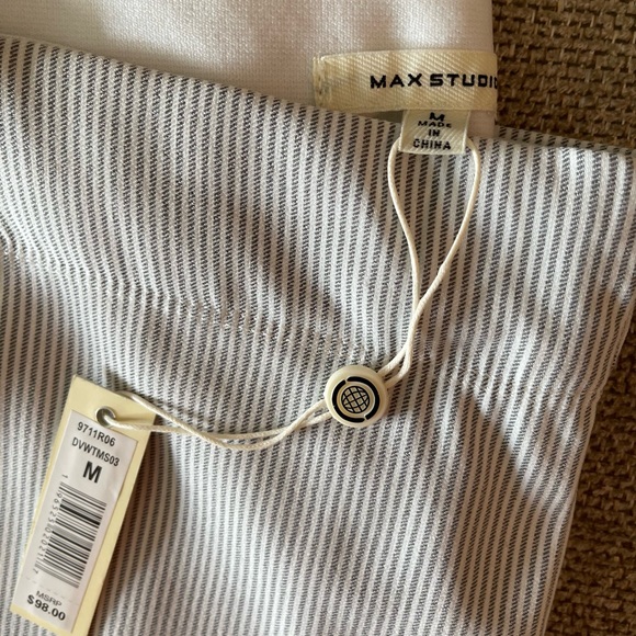 Max Studio High Waist Striped Pull On Trouser - Picture 5 of 6